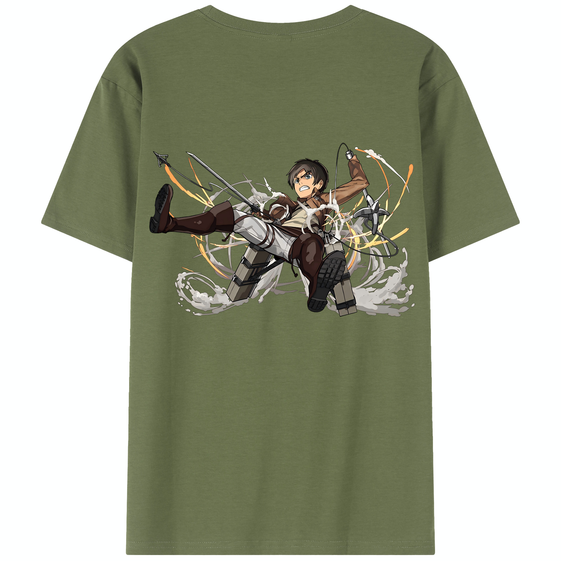 （画像用） 進撃の巨人 エレン･イェーガー Attack on Titan Eren Jäger 綿100％半袖Tシャツ（背面プリント）